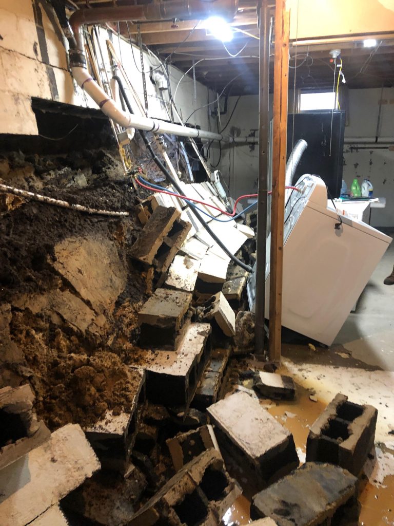 Hydrostatic Water Pressure Wall Collapse