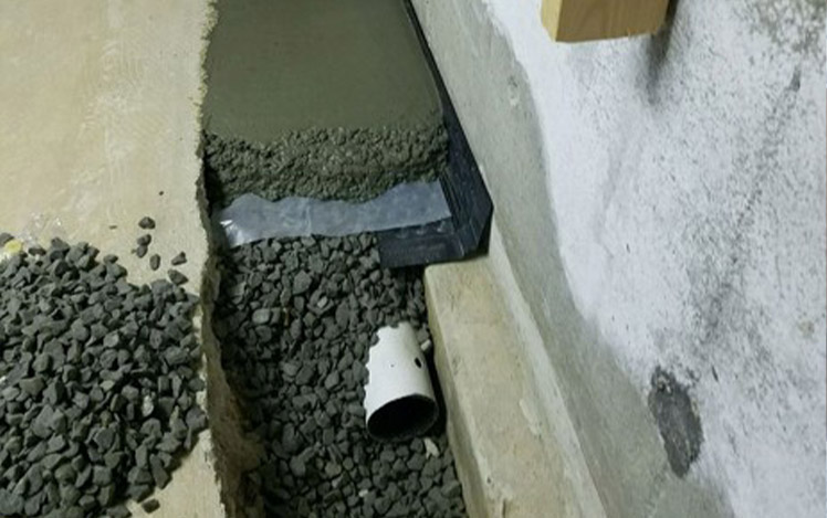 Basement Waterfrooping and French Drain Installation, Thorndale, PA